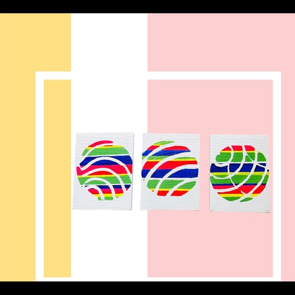 Concha Serape Print Acrylic Paintings - Picture 1 of 4